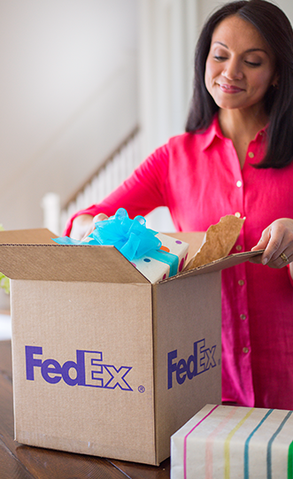 Customer packing a gift