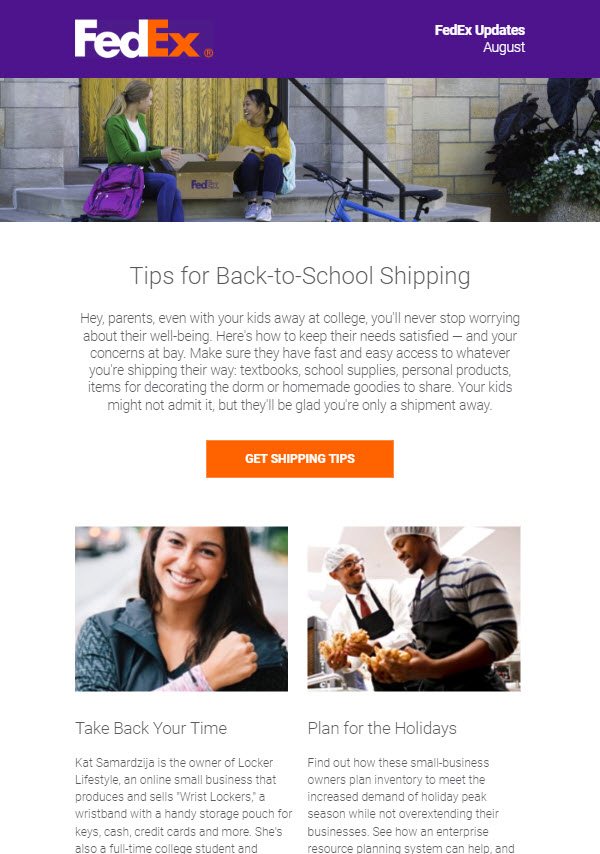 E-Newsletter sample