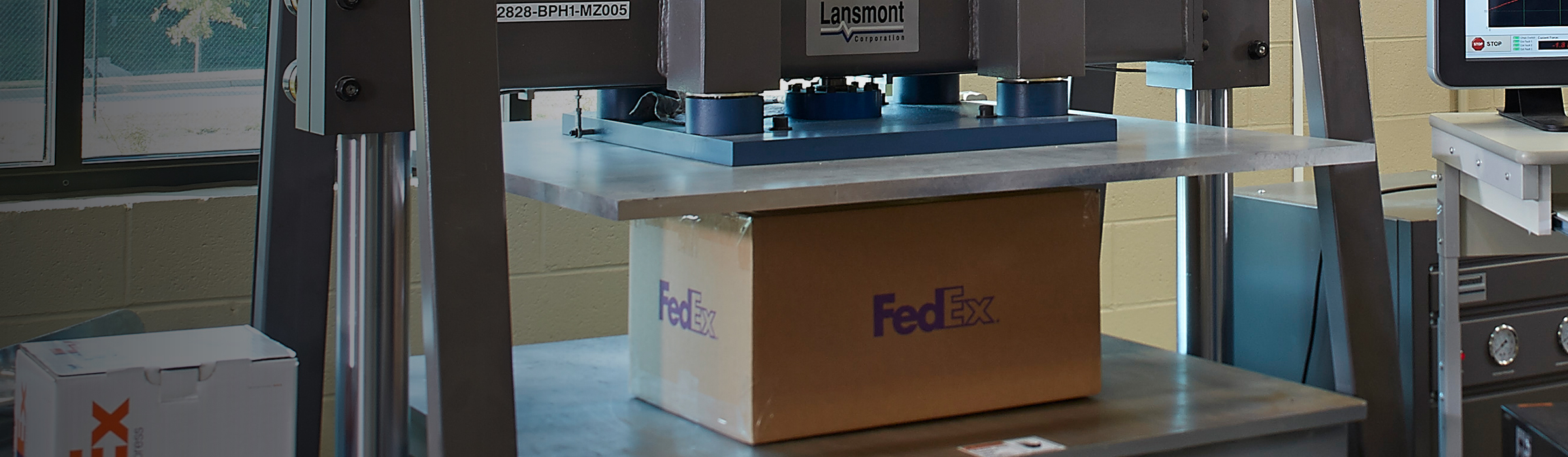 A package being pressure tested