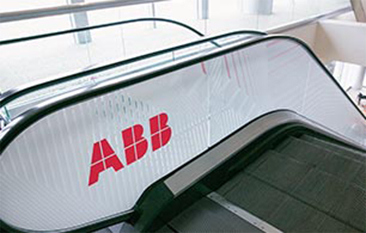 The view from the top of an ABBbranded escalator