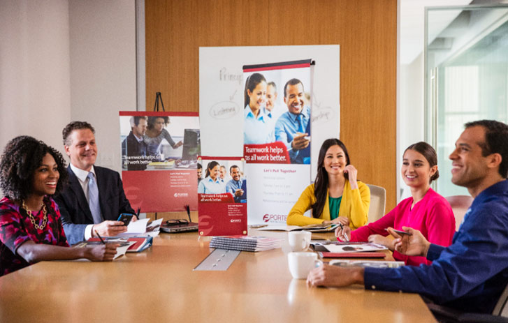 Financial A corporate meeting