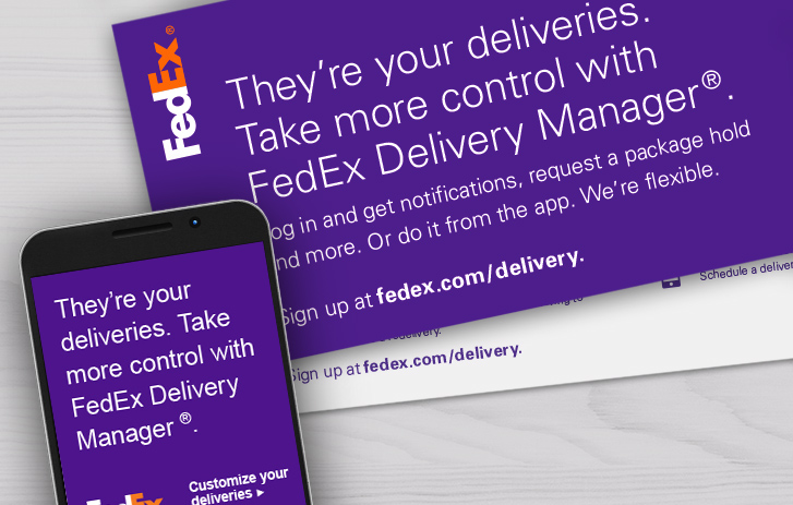 FedEx Delievy manager digital and print materials together