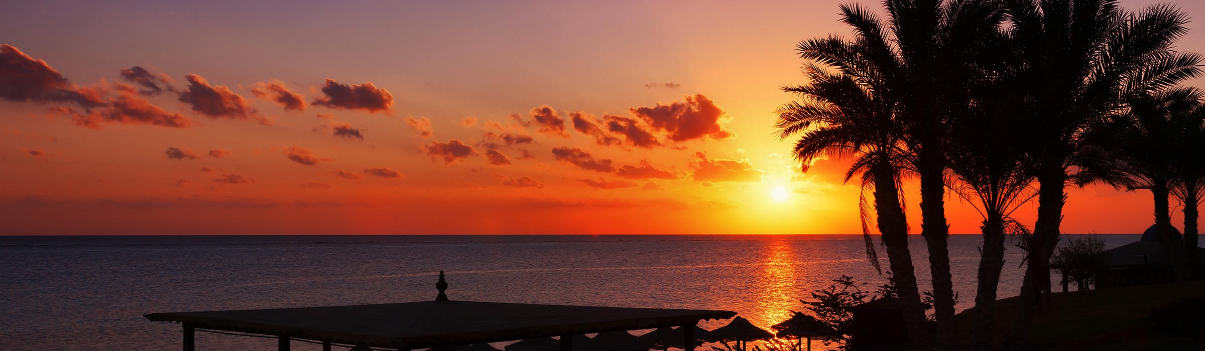 Sunset at a vaction resort