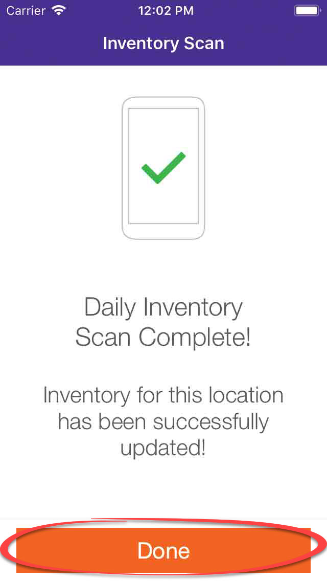 Daily Inventory Scan Complete Daily Inventory Scan Complete