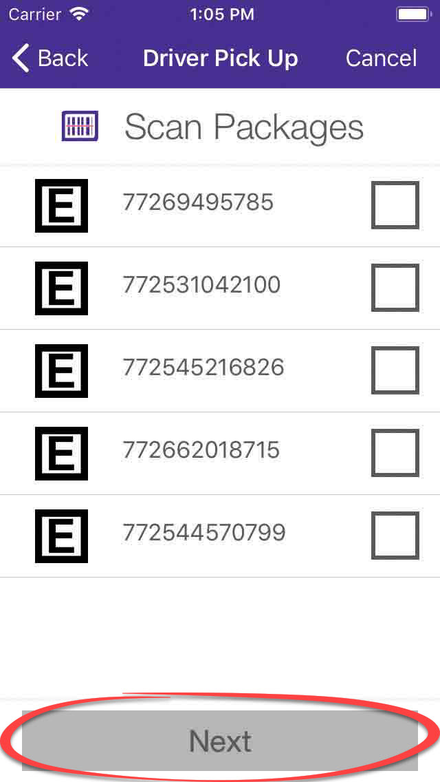 Driver Pick Up Scan Packages Driver Pick Up Scan Packages