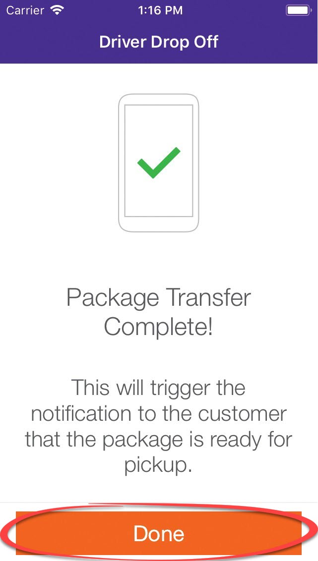 Package Transfer Complete Package Transfer Complete