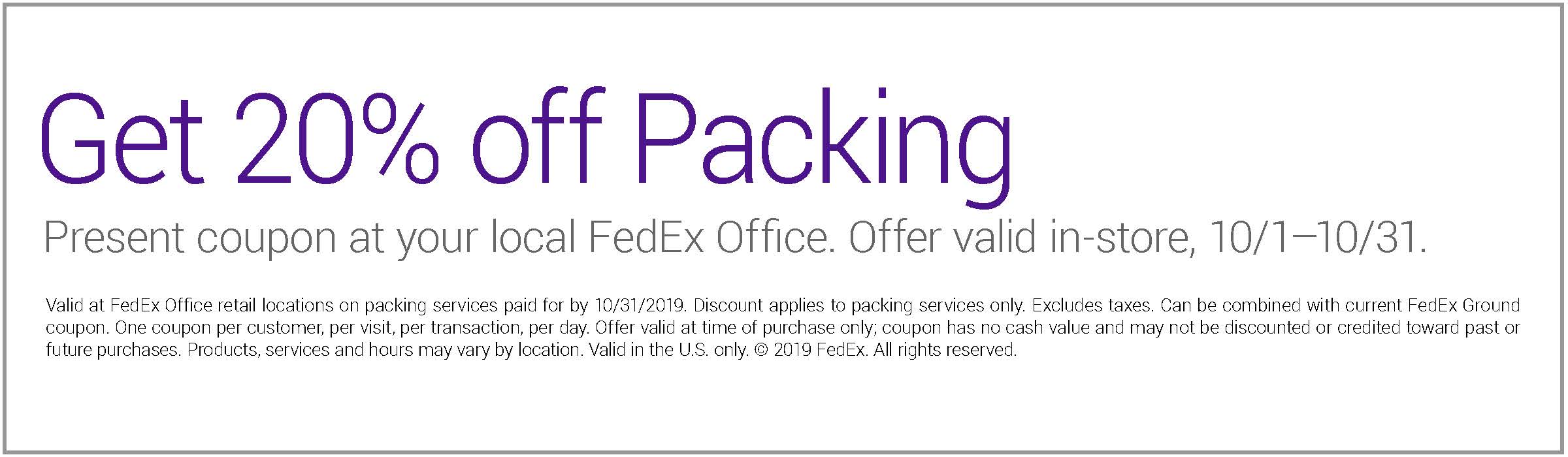 fedex shipping coupons in store