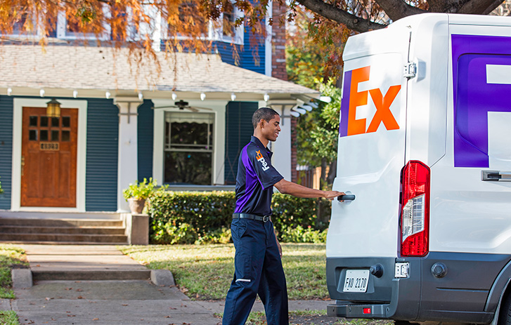 Convenience FedEx Delivery Driver and truck