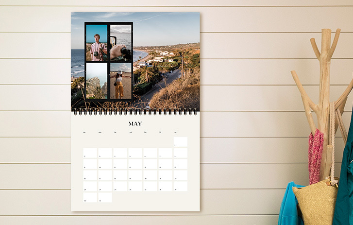 Custom Calendar Calendar on a wood wall