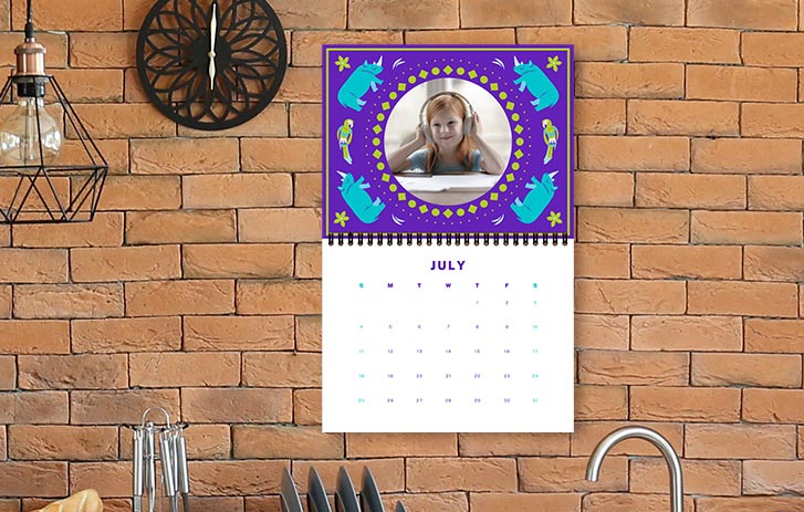 Custom Calendars Calendar on a brick wall