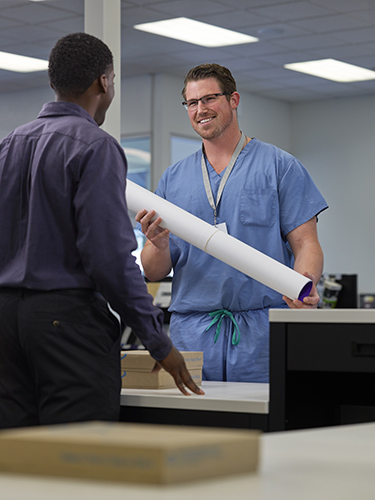 Hospital receiving print order