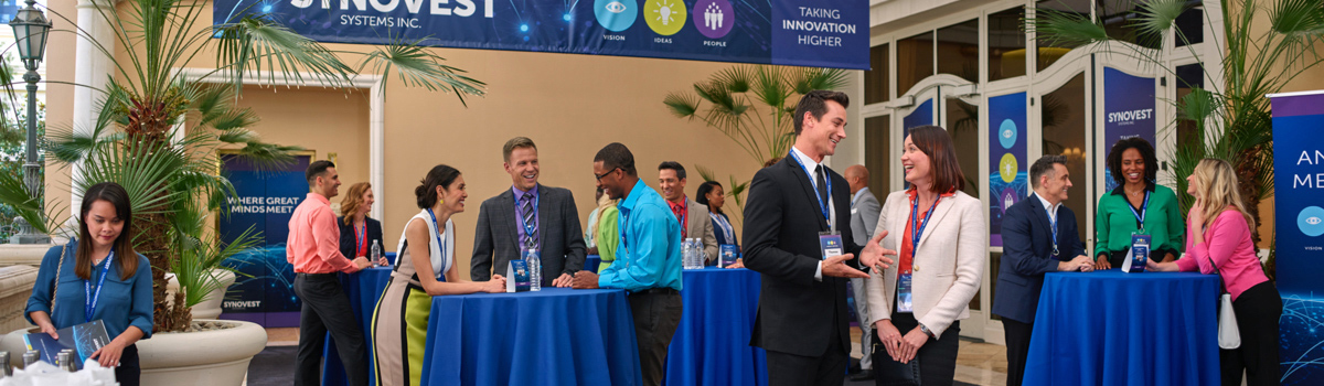 A group of people at event lobby