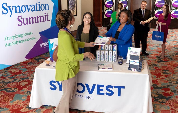 an event with signage