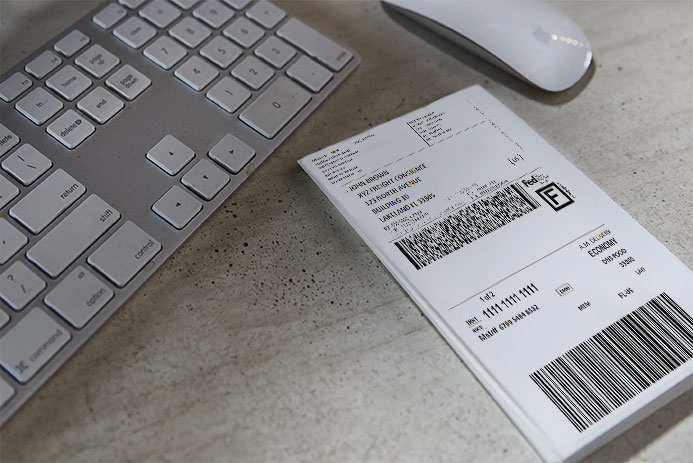 Shipping Label on Desk