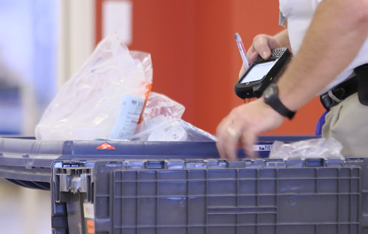 person scanning healthcare items