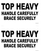 Top heavy shipping label
