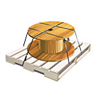 Example of spool tightly secured to pallet