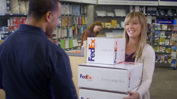 Customer bringing in items to ship