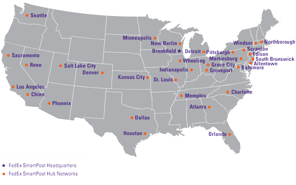 fedex delivery routes map Hub Network Fedex Smartpost fedex delivery routes map