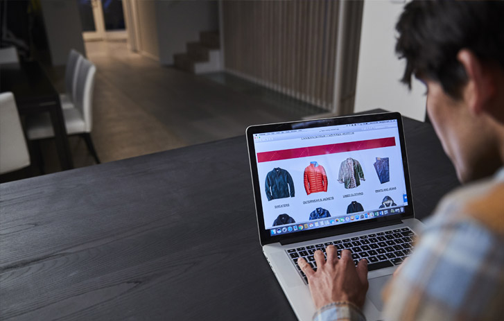 man shopping online