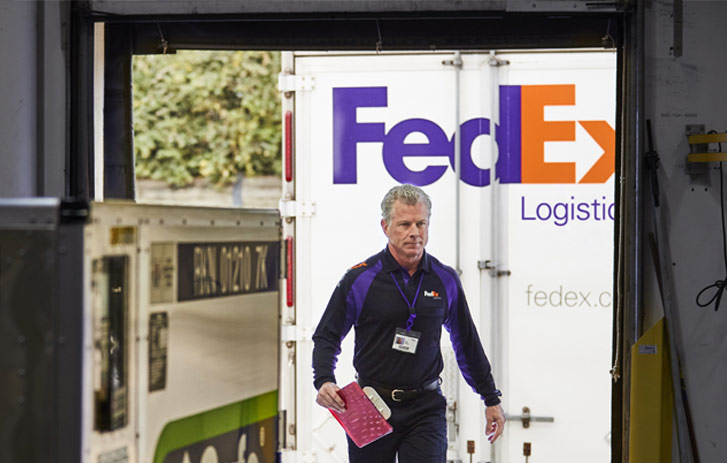 delivery driver inside warehouse