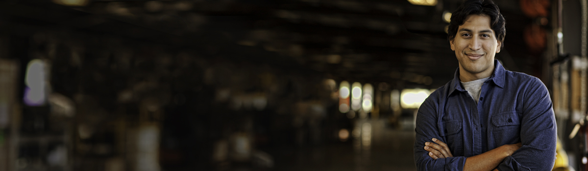 man in warehouse