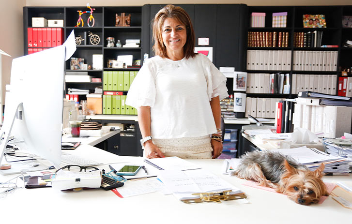 Jamis Bikes A photo of Carine Joannou standing in her office