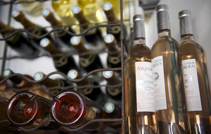 A photo of various wine bottles