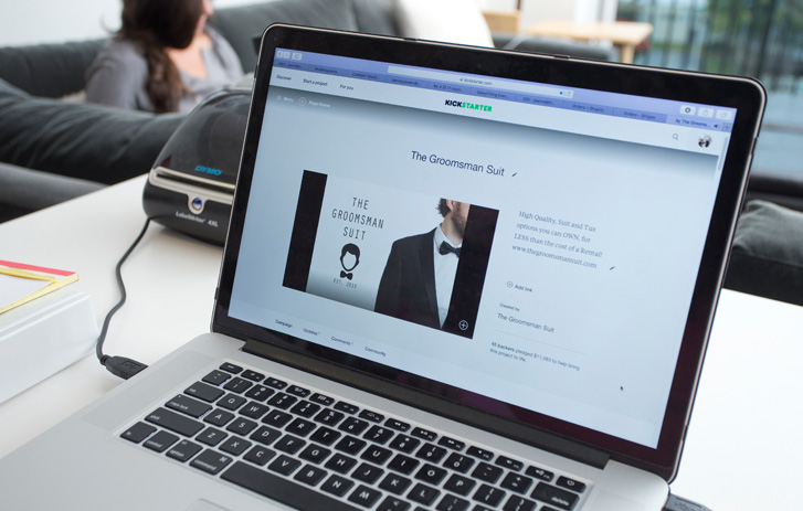 A photo of a laptop with digital marketing on the screen