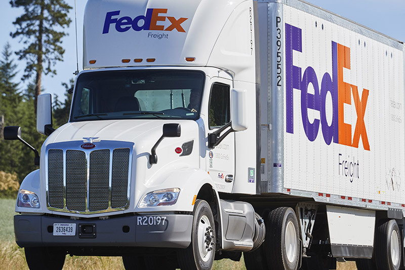 FedEx Freight truck on the road