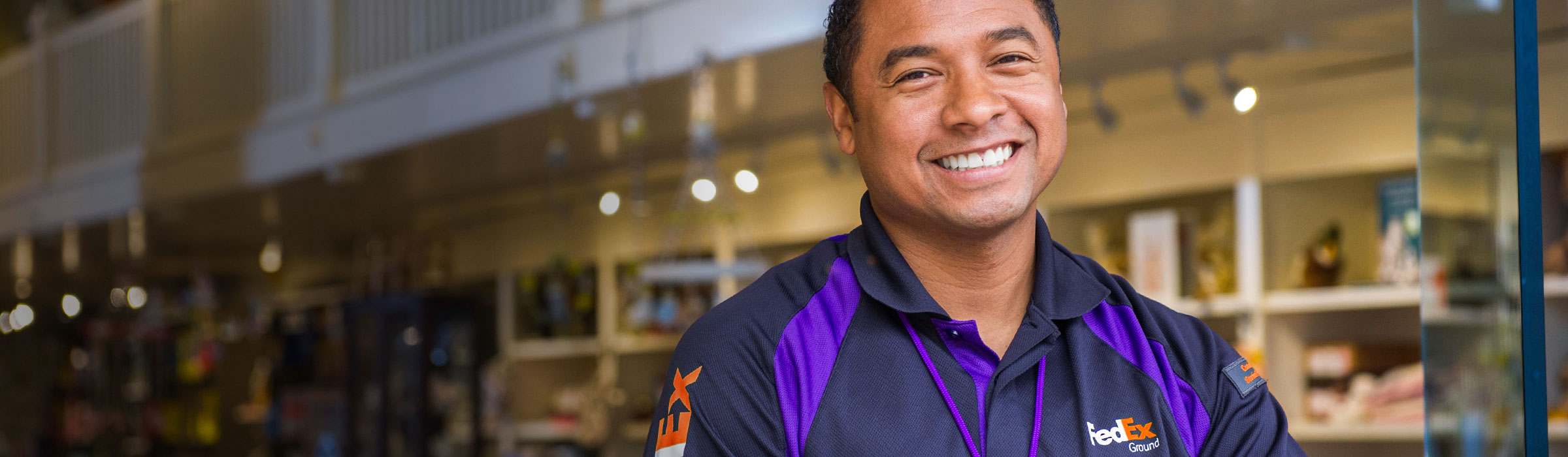 FedEx Courier smiling at camera