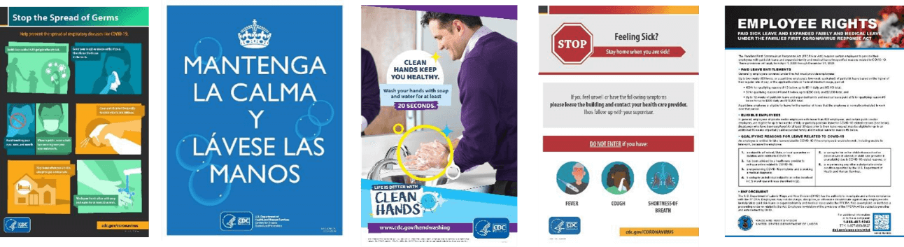 Selection of 5 US CDC and Department of Labor documents
