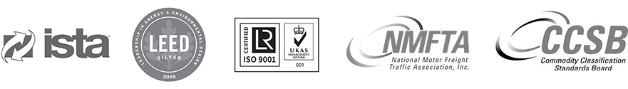 Group of industry logos: Logo: ista, LEED Silver, Certified LR ISO 9001, NMFTA, CCSB
