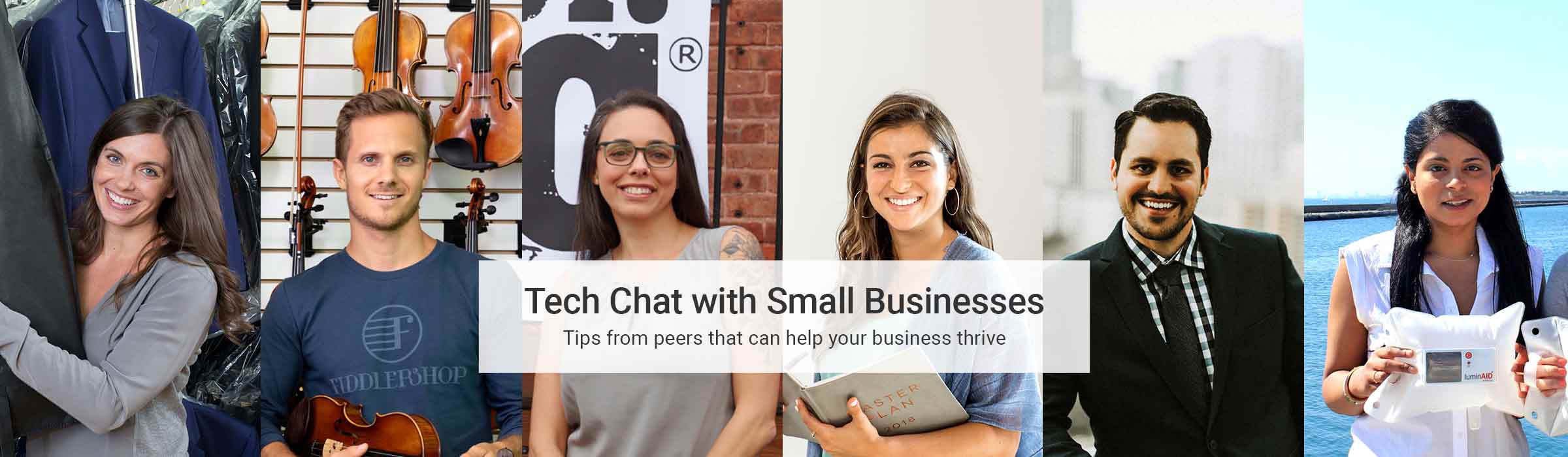 Six small business owners that are featured in the Tech Chat section of the Small Business Center