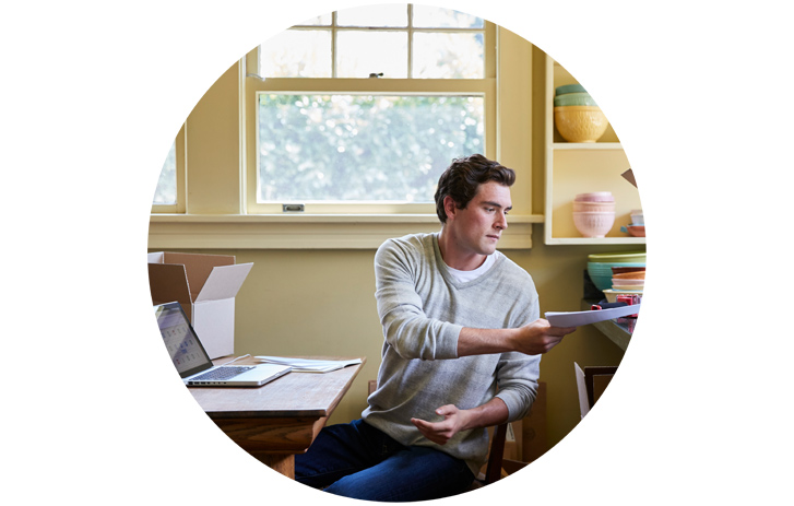 man in home office