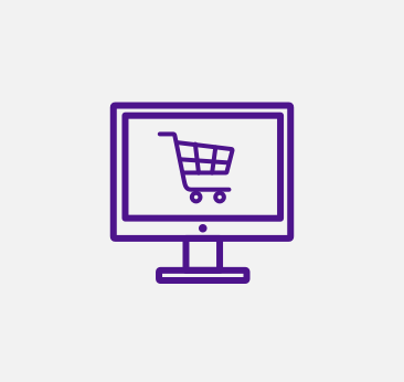 Desktop and shopping cart basket icons