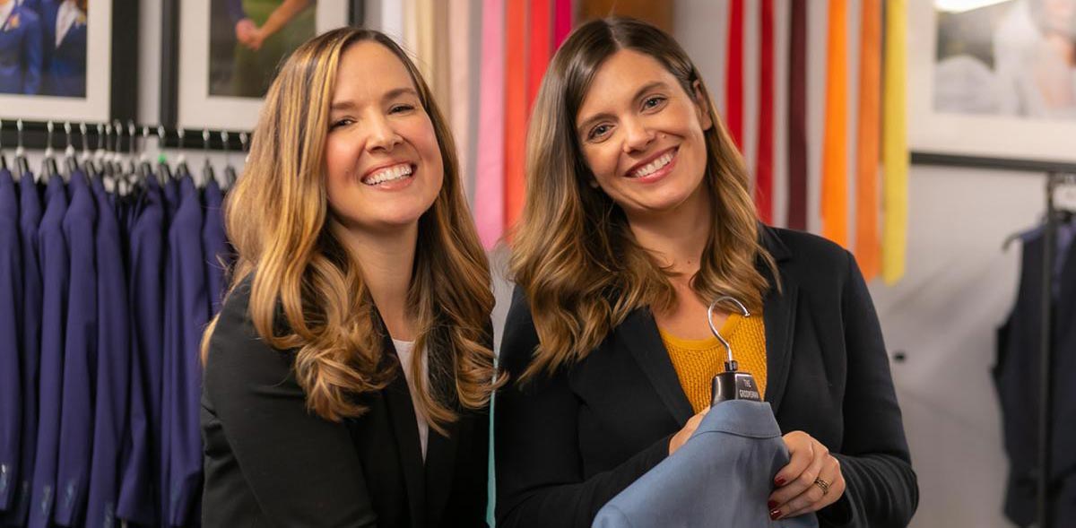 Jeanne Foley (left) and Diana Ganz, co-founders of SuitShop, run their business together from different states.