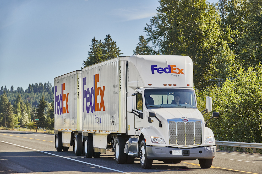 FedEx Freight Double Trailer Truck