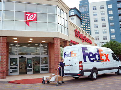 FedEx Courier Picking up from Walgreens