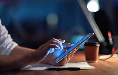 person holding iPad