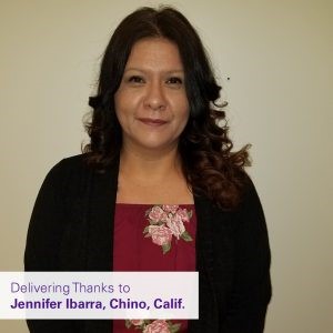 Delivering Thanks to Jennifer Ibarra