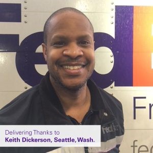 Delivering Thanks to Keith Dickerson