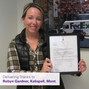 Delivering Thanks to Robyn Gardner