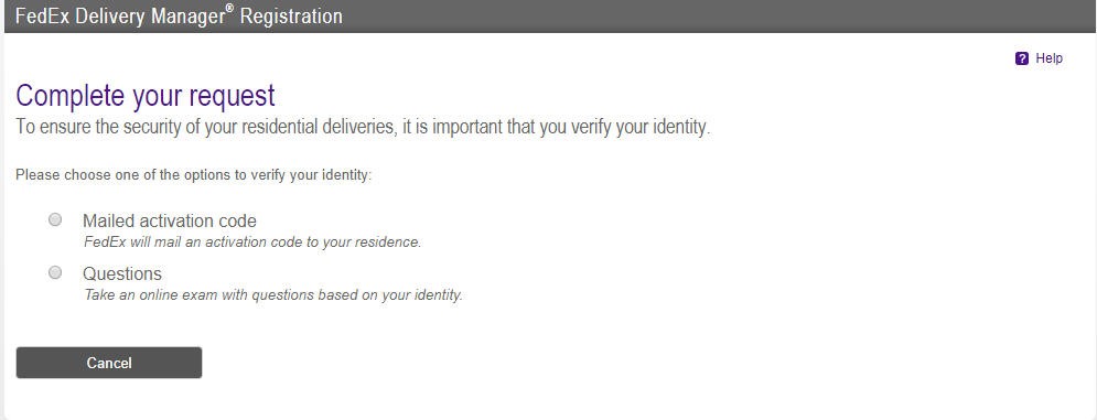 Mail activation code