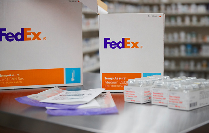 Temperature-controlled packaging used to deliver temperature-sensitive vaccines