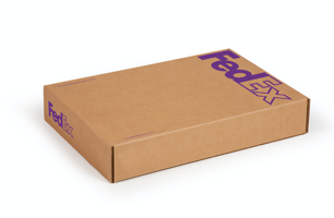 Image of brown FedEx 12"x3"x17 1/2" box.