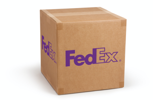 Image of brown FedEx 16"x16"x16" box.