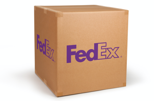 Image of a brown FedEx 20"x20"x20" box.