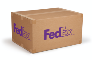 Image of brown FedEx 23"x17"x12" box.