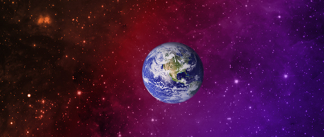 Planet Earth and stars